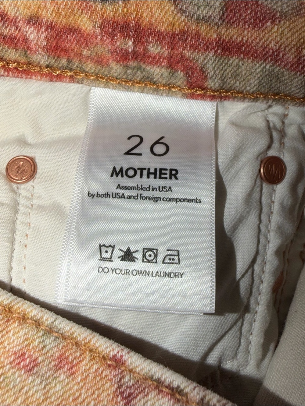 Mother Super Cruiser Rug Burn Size 26 Flare Jeans Boho - Picture 11 of 16